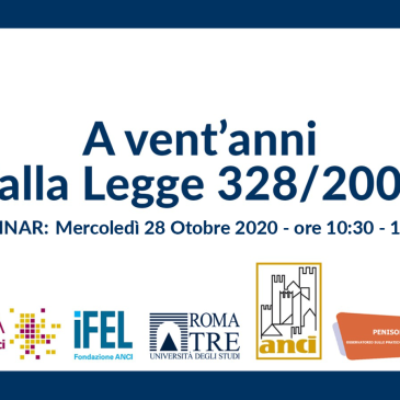 A vent’anni dalla Legge 328/2000 – WEBINAR: Mercoledì 28 ottobre 2020