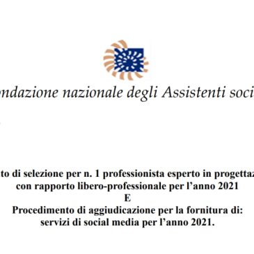 VINCITORI: esperto in progettazione sociale – servizi di social media per l’anno 2021