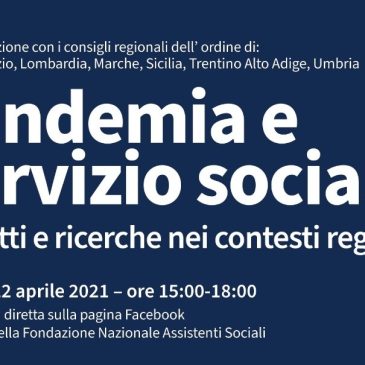 Pandemia e servizio sociale: diretta FB. Protagonisti i CROAS