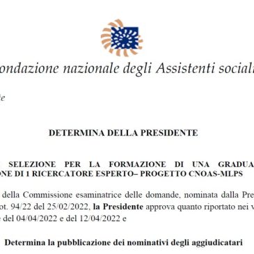 DETERMINA DELLA PRESIDENTE