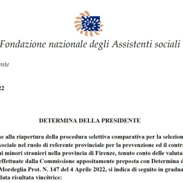 DETERMINA PRESIDENTE graduatoria Tumivedi Firenze