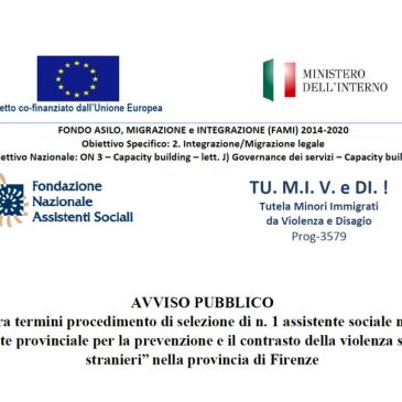 Referente provinciale per la prevenzione e il contrasto della violenza sui minori stranieri” nella provincia di Firenze
