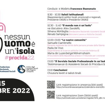 Formazione: “Nessun uomo è un’isola” in presenza e on line da Procida, 3 crediti