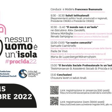 Formazione: “Nessun uomo è un’isola” in presenza e on line da Procida, 3 crediti