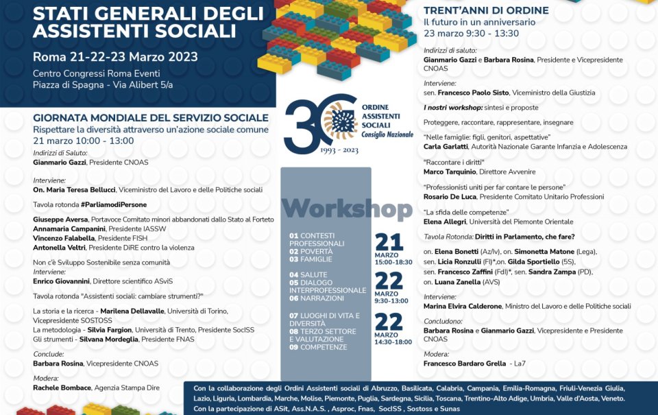 STATI GENERALI DEGLI ASSISTENTI SOCIALI: il contributo di Fnas