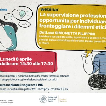 LEPS SUPERVISIONE: webinar gratuito – 3000 posti – l’8 aprile