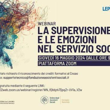 LEPS SUPERVISIONE:  e le emozioni. Webinar gratuito per 3000 il 16 maggio