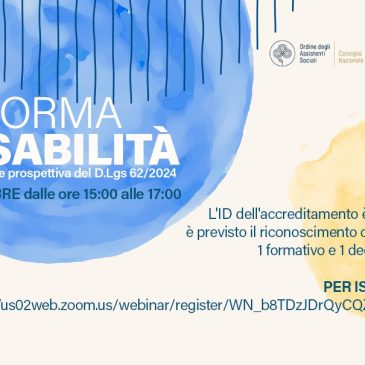 RIFORMA DISABILITA’: ne parliamo su ZOOM l’11