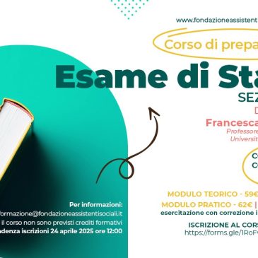 ESAME DI STATO SEZIONE A: iscrizioni al corso fino al 24 aprile
