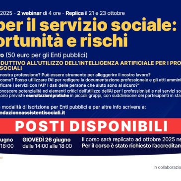 AI, OPPORTUNITA’ E RISCHI: iscrizioni fino al 23 giugno