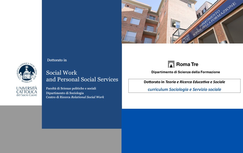 DOTTORATI IN SERVIZIO SOCIALE: 8 posti a Roma Tre e all’Università Cattolica di Milano