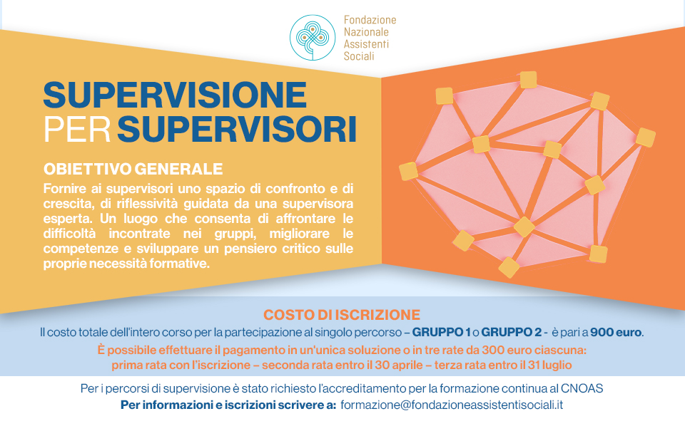 Supervisione per supervisori 2026: iscrizioni aperte