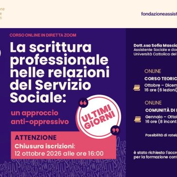SCRIVERE IL SOCIALE: ultimi giorni per il corso teorico/pratico